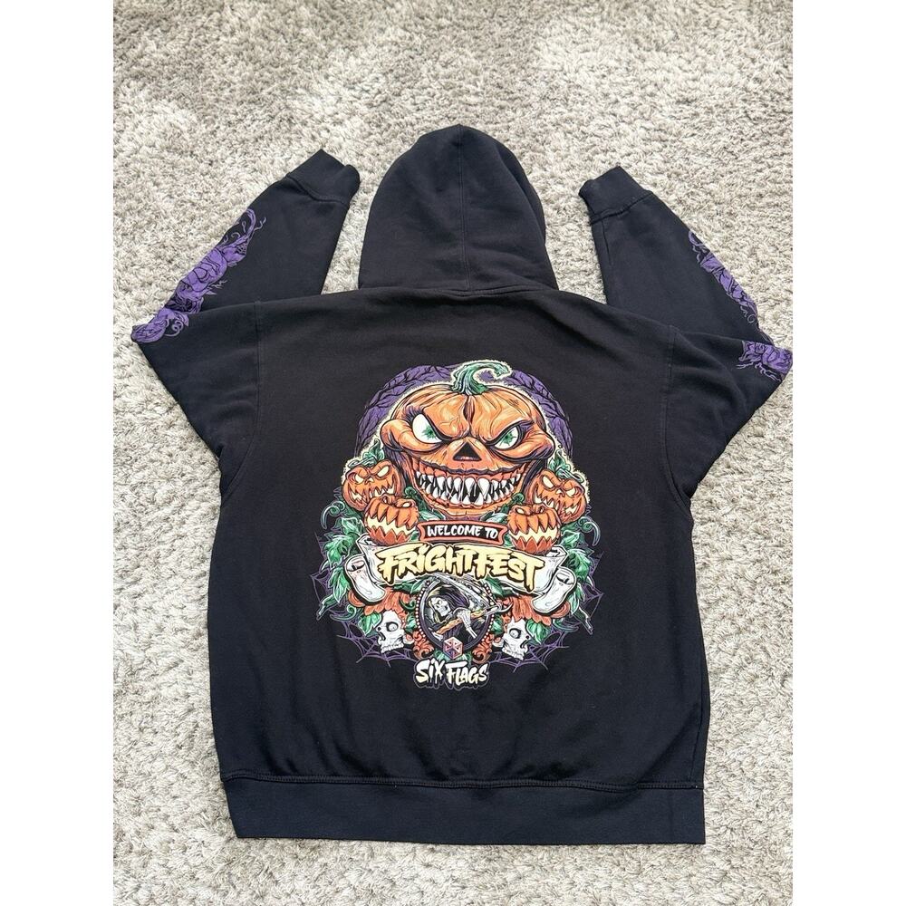 Six Flags Fright Fest Haunted Harvest Pullover Hoodie Men’s Size L